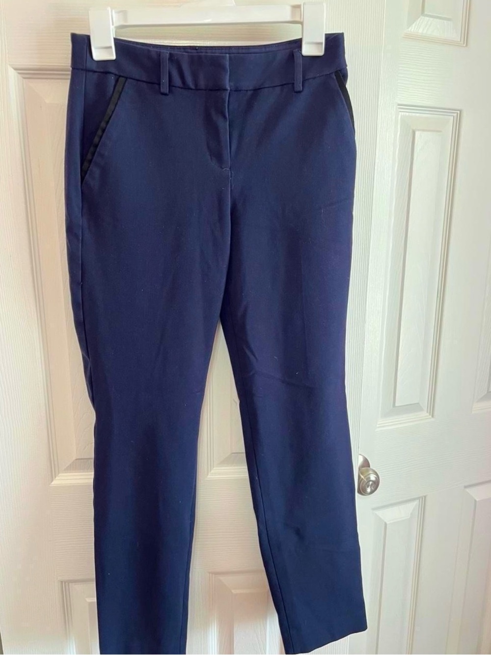 Women’s Trousers Express Navy Mid-Rise Straight-Leg Dress Pants 0R